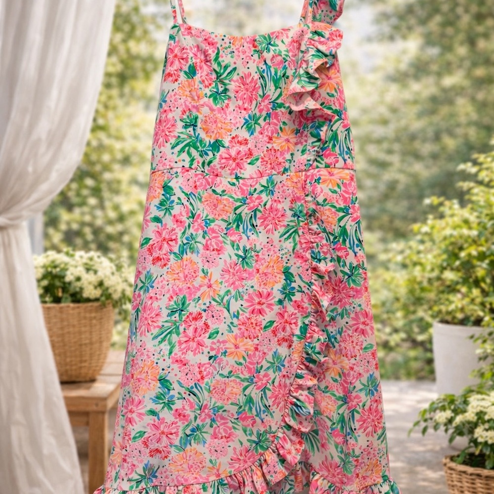 Lilly Pulitzer Hot Pink and Gold Logo Dress Tag Detail